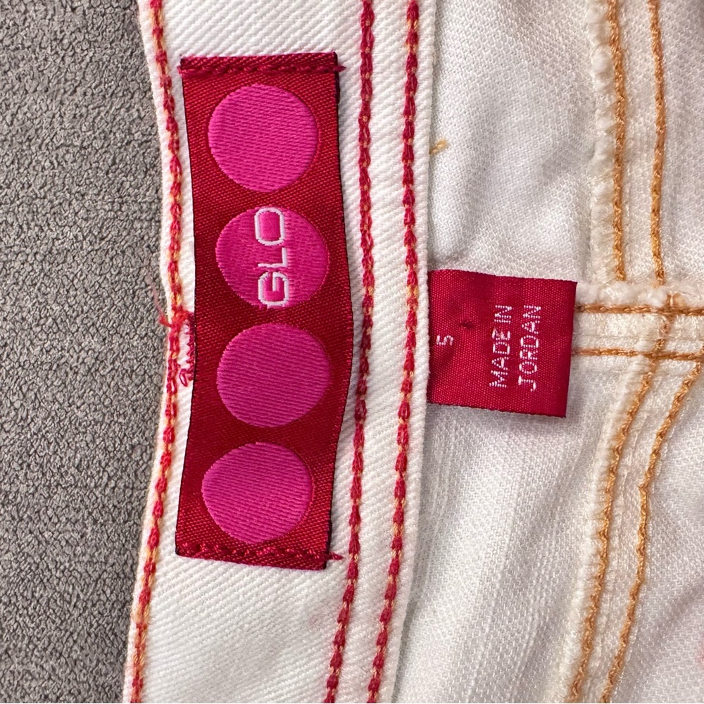Glo Y2K White Low Rise Flare Jeans - Picture 7 of 8